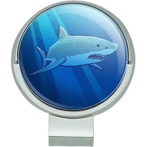 GRAPHICS & MORE Great White Shark Realistic Golf Hat Clip with Magnetic Ball Marker
