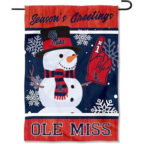 Ole Miss Holiday Winter Snow Garden Banner Flag