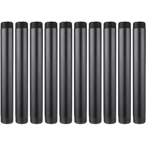 10 Pack 1 Inches x 10 Inches Black Malleable Steel Nipples Fitting, DIY Steampunk Industrial Vintage Style.