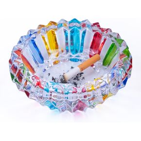 Home Ashtray Crystal Ashtrays for Cigarettes and Cigars, Indoor Outdoor Ash Tray Large Size Tabletop Ashtray Decor for Office Restaurant Patio Bar