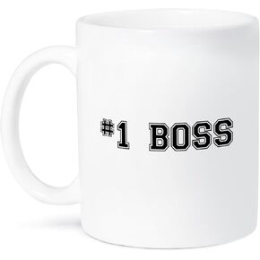كوب 3dRose # 1 Boss، 11 أونصة، أسود