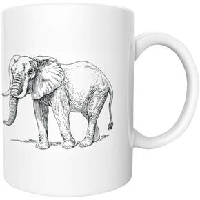 Cool Elephant Sketch Coffee Mug | Unique Elephants Design | CM1038