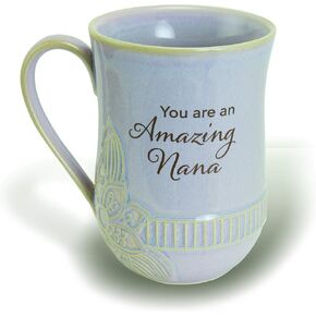 Abbey Gift Purple (Abbey & CA Gift) 16oz Floral Nana Ceramic Pottery Mug, 5"