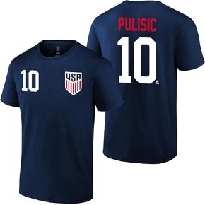 Icon Sports USMNT Men's Player T-Shirt | Offical Licensed U.S. Soccer Player Name and Number Cotton Tee