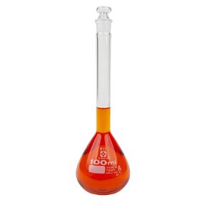 Vee Gee Scientific Sibata 2306A-100 Class A 100mL Volumetric Flasks with Ground Glass Stopper (Pack of 4)