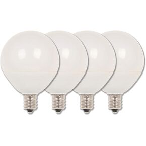 Westinghouse 4513120 60W Equivalent G16-1/2 Dimmable Soft White LED Light Bulb with Candelabra, 4 Count (Pack of 1)
