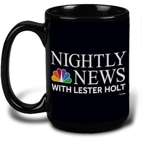 كوب سيراميك بشعار NBC Nightly News مع شعار Lester Holt، أسود، 15 أونصة in Kuwait