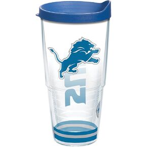 كوب Tervis مصنوع في الولايات المتحدة الأمريكية بجدار مزدوج NFL Detroit Lions Arctic معزول يحافظ على المشروبات باردة وساخنة، 24oz، شفاف