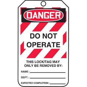 Accuform Lockout Tags, Pack of 25, Do Not Operate, US Made OSHA Compliant Tags, Tear & Water Resistant PF-Cardstock, 5.75"x 3.25", MLT406CTP