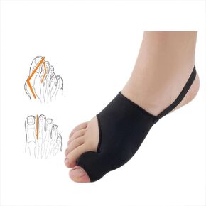 Bunion Corrector for Women & Men, Comfortable & Breathable Toe Corrector Socks for Day/Night Support, Big Toe Straightener Bunion Orthopedic Bunion Splint for Hallux Valgus (Black)