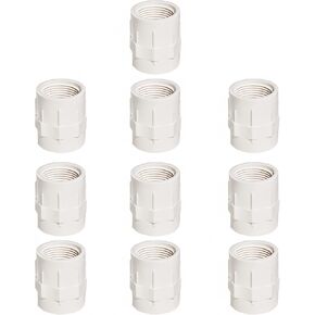 10pcs 1" White PVC Female Adapter Pipe Fittings (Slip to Female Thread) Coupling with Female Thread Schedule 40 (1 Inch)