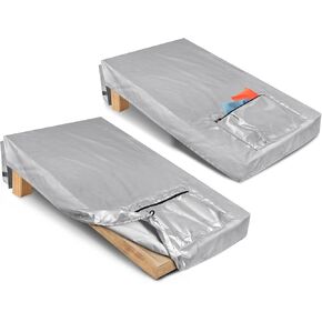 2 Pieces of Cornhole Cover Fits 4 ft x 2 ft Regulation Size Cornhole Boards, Water-Resistant Nylon Material and Large Bean Bags Pockets for Cornhole Game (‎Silver)