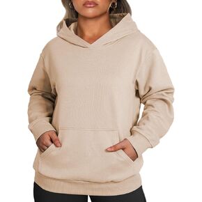 Eytino Plus Size Sweatshirt for Women Casual Long Sleeve Pullover Hooded Tops with Pockets Fall Outfits Clothes(1X-5X)
