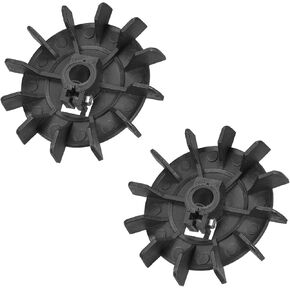 MECCANIXITY 12 Impeller Plastic Motor Fan Vane Heat Dissipation Vane Round Wheel 13.5-14mm Inner Dia Black, Pack of 2