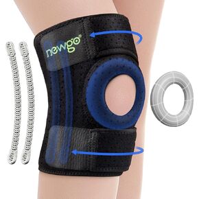 دعامة الركبة نيوجو مع مثبتات زنبركية جانبية ومنصات الرضفة لدعم آلام الركبة، وتمزق الغضروف المفصلي، والتعافي من الإصابات، والتمرين والتعافي السريع للرجال والنساء - 20.8 بوصة × 7.87 بوصة in Kuwait