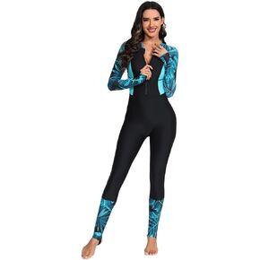 Women Rash Guard Long Sleeve One Piece Swimsuit Surfing Bathing Suit Athletic Swimwear