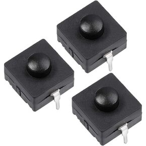 uxcell 3 Pcs 12x12x9mm 2 Poles PCB Latching Tactile Tact Push Button Switch for Torch