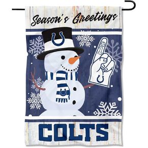 Indianapolis Colts Holiday Winter Snow Garden Flag Double Sided Banner