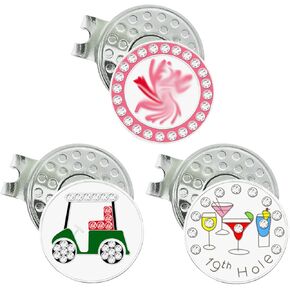 علامة كرة الجولف مع مشابك للقبعة، مجموعات قيمة للرجال والنساء من لاعبي الجولف، يمكن ربطها بسهولة بقبعة الجولف كهدايا مميزة. علامات كرة جولف ملونة مع مشابك قبعة جولف فضية اللون in Kuwait