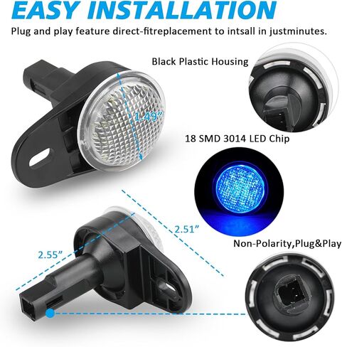 Bestview LED الداخلية ضوء مجاملة أضواء Footwell لدودج دورانجو رام 1500 2500 3500 الكلاسيكية نيترو جيب رانجلر قائد جراند شيروكي، تحت لوحة القيادة مجموعة مصباح الكلمة المجاملة، حزمة من 2 in Saudi Arabia
