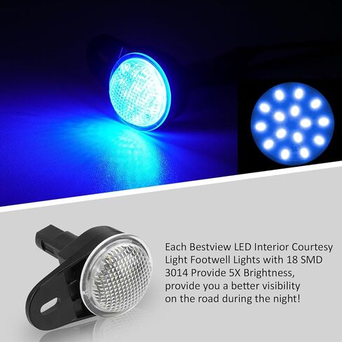 Bestview LED الداخلية ضوء مجاملة أضواء Footwell لدودج دورانجو رام 1500 2500 3500 الكلاسيكية نيترو جيب رانجلر قائد جراند شيروكي، تحت لوحة القيادة مجموعة مصباح الكلمة المجاملة، حزمة من 2 in Saudi Arabia