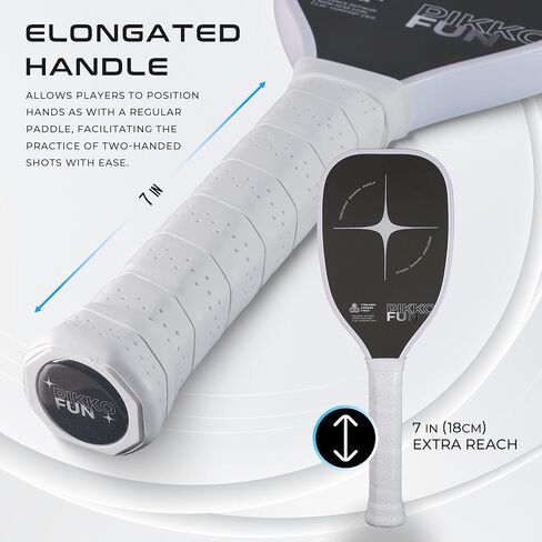 PIKKOFUN Pickleball Training Paddle Kit - Includes 10 Lead Bars & Overgrip for Customizable Weight - T700 Carbon Fiber Pickleball Trainer for Sweet Spot Practice - Extra Long Handle - 16mm Quiet Core in Saudi Arabia