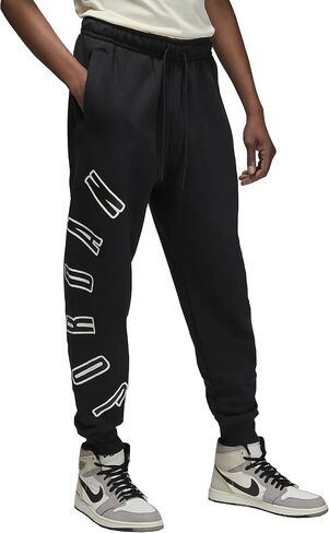 NIKE Jordan Men's Flight MVP Fleece Sweatpants in Black/Black Size Medium Cotton/Polyester/Fleece in Saudi Arabia
