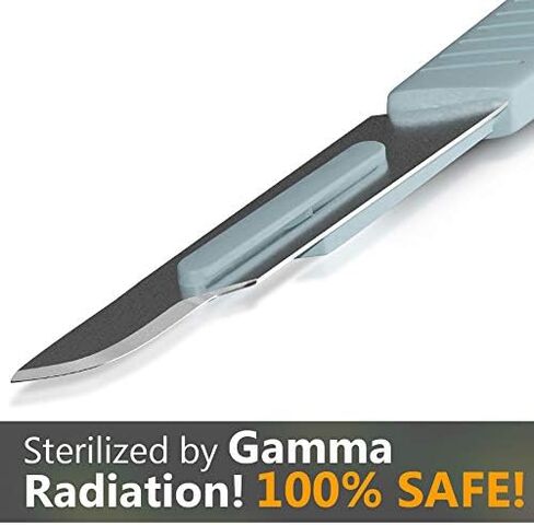Disposable Scalpel 12, Pack of 10 Disposable Dermaplaning Blades with Plastic Handle, High Carbon Steel Dermablade Blades. Individually Wrapped #12 Sterile - Box of 10 in Saudi Arabia