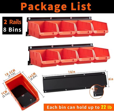 8 Storage Bins, Wall Mount Garage Rack, Parts &Tool Organizers and Storage Screws and Bolts in Saudi Arabia