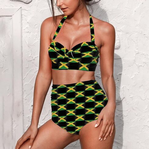Veniyate Womens Two Piece Swimsuits High Waisted Bikini Set Tummy Control Halter Ruched Bathing Suits in Saudi Arabia