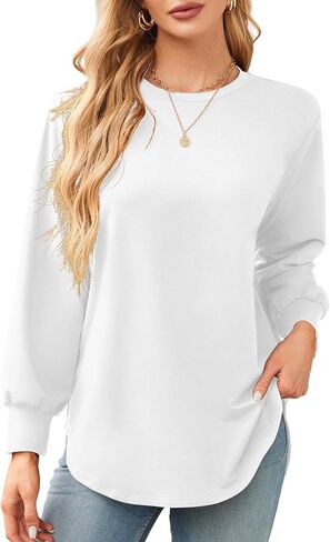 Amoretu Women's Casual Crew Neck Sweatshirt Loose Soft Long Sleeve Pullover Tops in Saudi Arabia