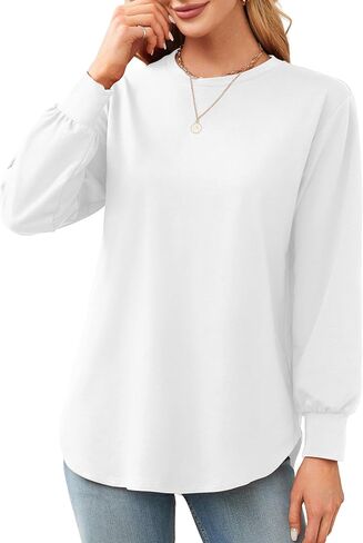 Amoretu Women's Casual Crew Neck Sweatshirt Loose Soft Long Sleeve Pullover Tops in Saudi Arabia