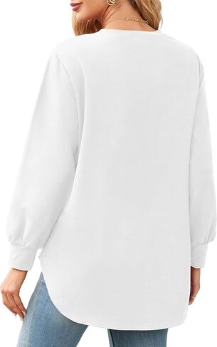 Amoretu Women's Casual Crew Neck Sweatshirt Loose Soft Long Sleeve Pullover Tops in Saudi Arabia