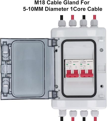 DC500V الطاقة الشمسية الكهروضوئية DC مصغرة قواطع دوائر مربع 2 في 2 خارج عزل التبديل مربع تقاطع PV الطاقة الشمسية قطع التبديل توزيع الطاقة IP65 مقاوم للماء الأشعة فوق البنفسجية واقية قواطع البطارية (32A) in Saudi Arabia