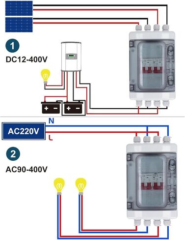 DC500V الطاقة الشمسية الكهروضوئية DC مصغرة قواطع دوائر مربع 2 في 2 خارج عزل التبديل مربع تقاطع PV الطاقة الشمسية قطع التبديل توزيع الطاقة IP65 مقاوم للماء الأشعة فوق البنفسجية واقية قواطع البطارية (32A) in Saudi Arabia