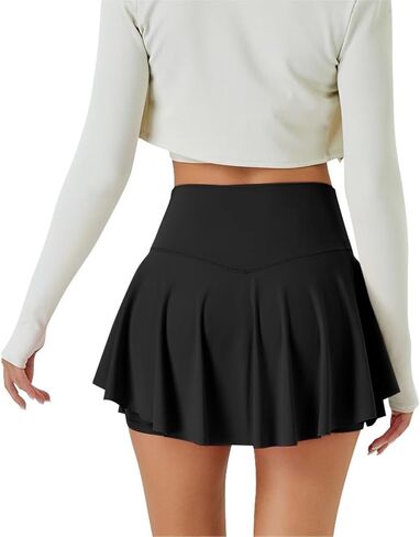 تنورة تنس للسيدات شورت كروس عالي الخصر لممارسة رياضة الجولف مع جيوب in Kuwait