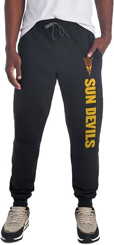 بنطال رياضي للركض مرخص رسميًا للجنسين للرجال والنساء مع جيوب يحمل اسم الجامعة، مجموعة سوداء in Kuwait