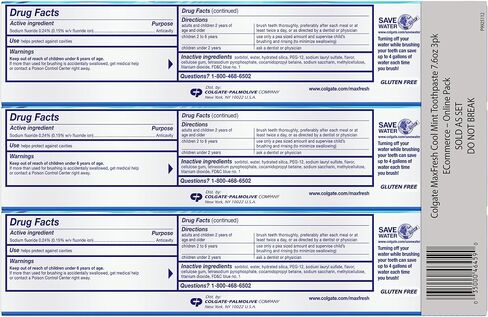 Colgate Max Fresh Toothpaste With Mini Breath Strips, Cool Mint, 6 Ounce (Pack of 3) in Saudi Arabia