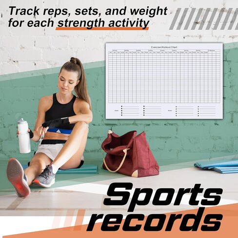 22" x 34" Huge Exercise Workout Wall Chart Reusable Fitness Tracker Planner and Fitness Planning Tracking Included 1 Blue Dry Erase Cleaning Cloth and 2 Dry Erase Pen in Saudi Arabia