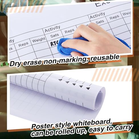 22" x 34" Huge Exercise Workout Wall Chart Reusable Fitness Tracker Planner and Fitness Planning Tracking Included 1 Blue Dry Erase Cleaning Cloth and 2 Dry Erase Pen in Saudi Arabia