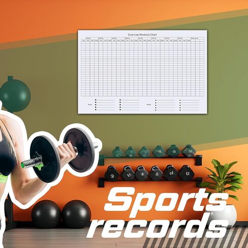 22" x 34" Huge Exercise Workout Wall Chart Reusable Fitness Tracker Planner and Fitness Planning Tracking Included 1 Blue Dry Erase Cleaning Cloth and 2 Dry Erase Pen in Saudi Arabia