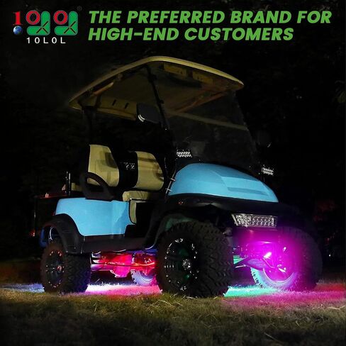 10L0L Golf Cart Underglow LED Light Strip Kit with Multi-Mode Neon Light Wireless Remote Control, Sound Effect, Waterproof Flexible Hose 86 Inch 2 Packs (Battery Input 12V-65V) in Saudi Arabia