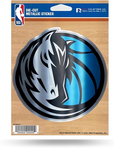 ملصق معدني مقطوع بالقالب مقاس 12.7 سم × 17.78 سم من Rico Industries NBA لكرة السلة Dallas Mavericks in Saudi Arabia