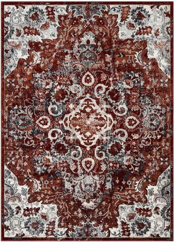 سجادة LUXE WEAVERS بميدالية مغربية باللون الأزرق مقاس 4×5 in Saudi Arabia