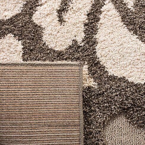 SAFAVIEH Florida Shag Collection Area Rug - 8' x 10', Smoke & Beige, Floral Design, Non-Shedding & Easy Care, 1.2-inch Thick Ideal for High Traffic Areas in Living Room, Bedroom (SG464-7913) in Saudi Arabia