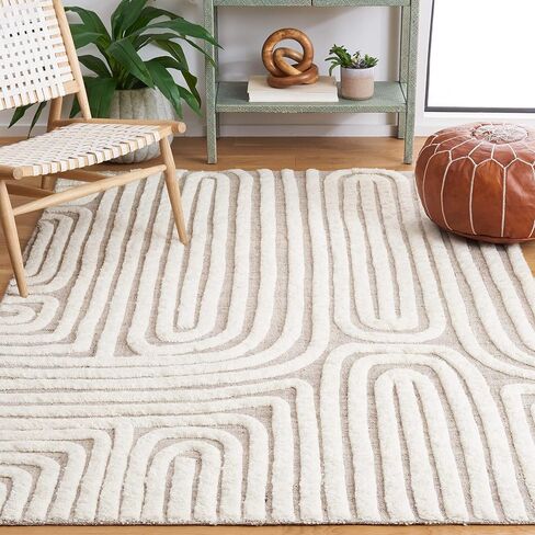 SAFAVIEH Kilim Collection Runner Rug - 2'3" x 7' Runner, Beige & Ivory, Handmade Mid-Century Modern Textured Wool, Ideal for Living Room, Bedroom, Dining Room (KLM652B-27) in Saudi Arabia