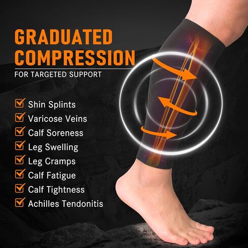 3 Pairs Calf Compression Sleeves(15-20mmHg) for Women Men, Leg Compression Sleeve Calf Brace for Support Running Shin Splints in Saudi Arabia
