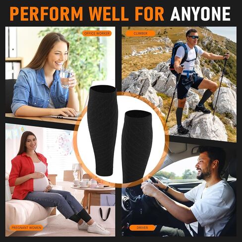 3 Pairs Calf Compression Sleeves(15-20mmHg) for Women Men, Leg Compression Sleeve Calf Brace for Support Running Shin Splints in Saudi Arabia