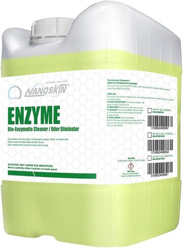 Nanoskin ENZYME Multi-Purpose Cleaner & Odor Eliminator 5 Gallons - Removes Complex Organic Stains, Dirt, Grease, and Grime from Multi Surfaces | For Automotive, Floor, Kitchen, Bathroom, Plumbing in Saudi Arabia