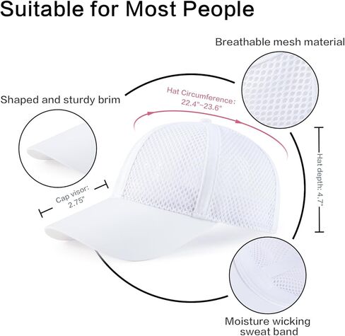 VOBOOM Breathable Full Mesh Baseball Cap for Men, Women, Lightweight Trucker Hats Outdoor Sports Wear in Kuwait